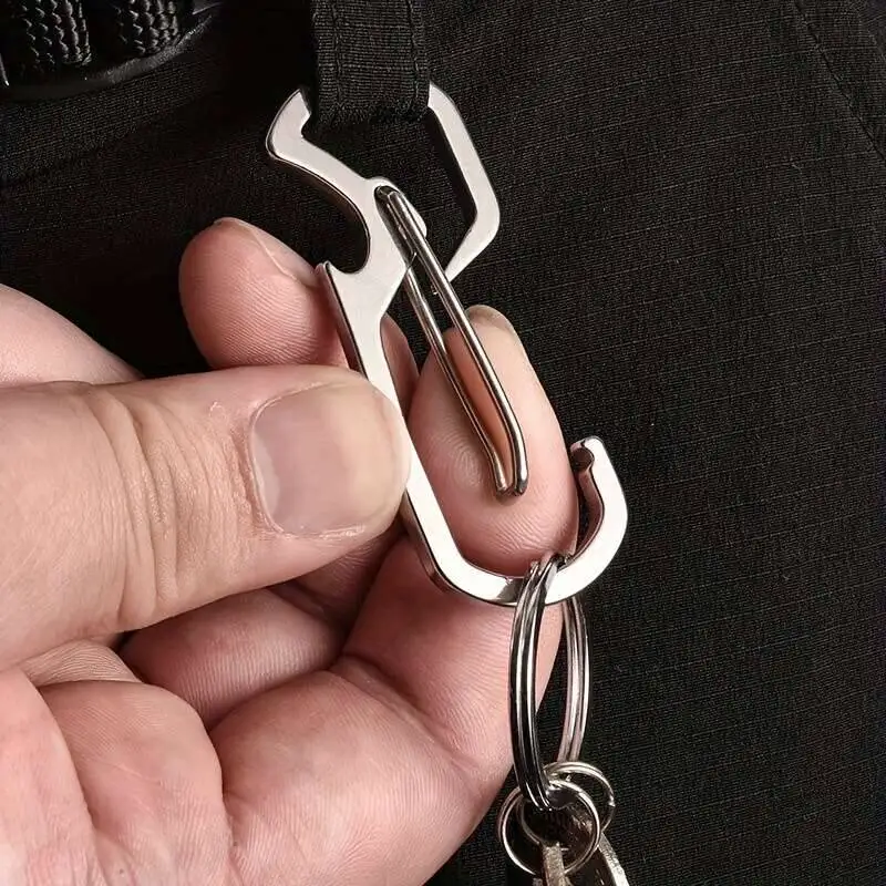 Portachiavi durevole a 3 fibbie Anello per appendere rapidamente apribottiglie Accessorio per ingranaggi Organizzatore di chiavi Design compatto Pratico clip da cintura per attrezzi