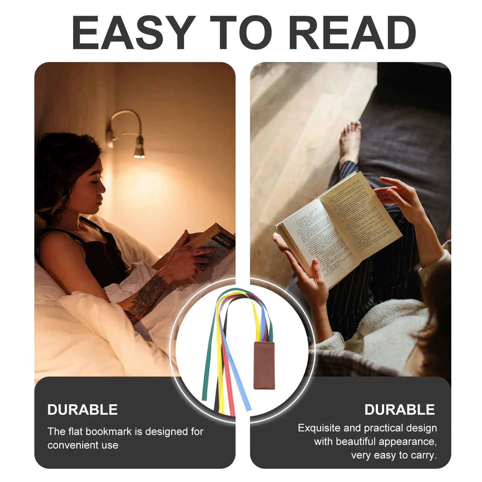 2 Stück mehrfarbige Lesezeichen Ribbon ProperSize PracticalTools BeautifulDecorations RecordProgress ExquisiteDesign EasyCarry