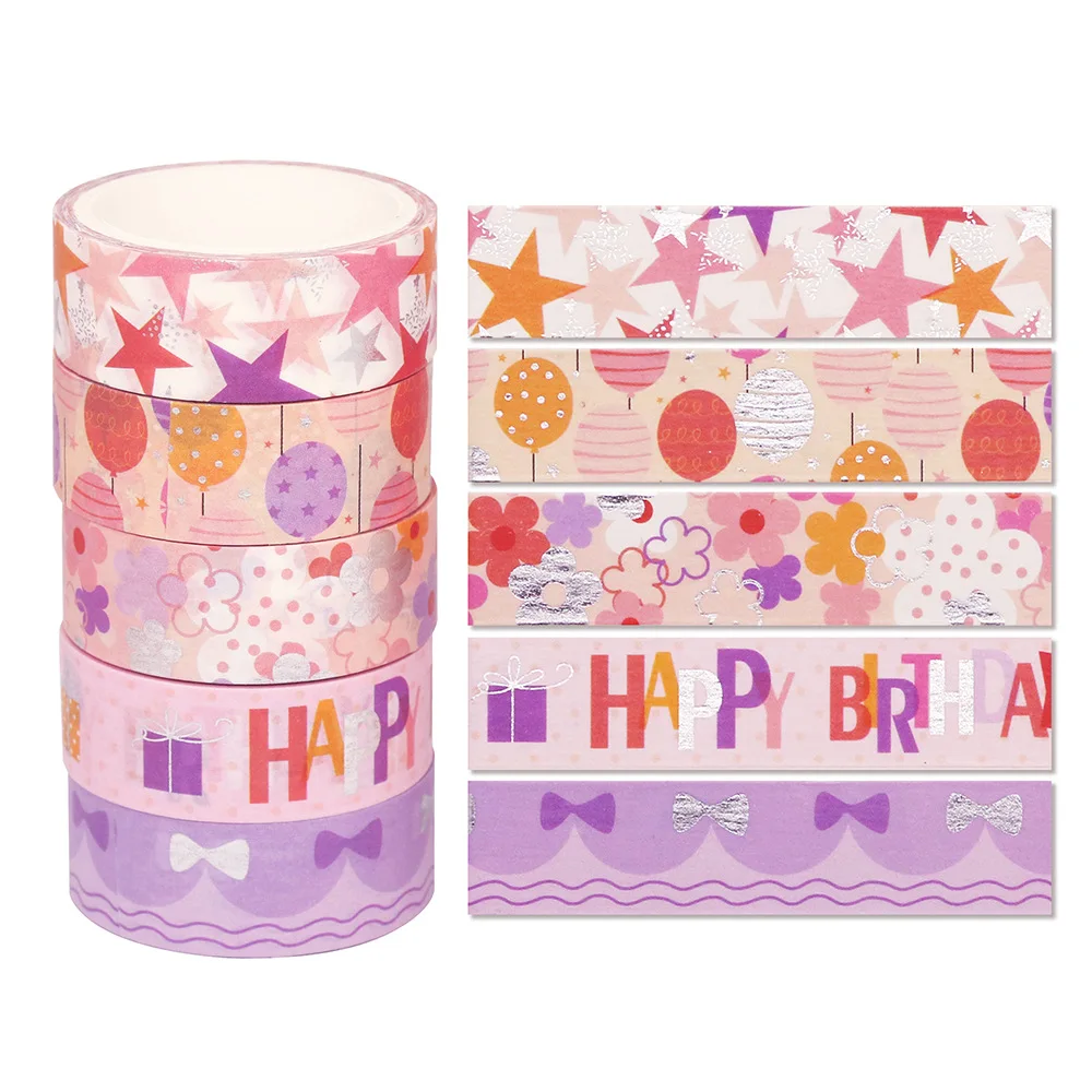 15 قطعة/المجموعة الطازجة التذهيب الوردي حفلة عيد ميلاد اشي الشريط مجموعة سكرابوكينغ لتقوم بها بنفسك مجلة القرطاسية اخفاء الشريط ديكو الفن اللوازم #4