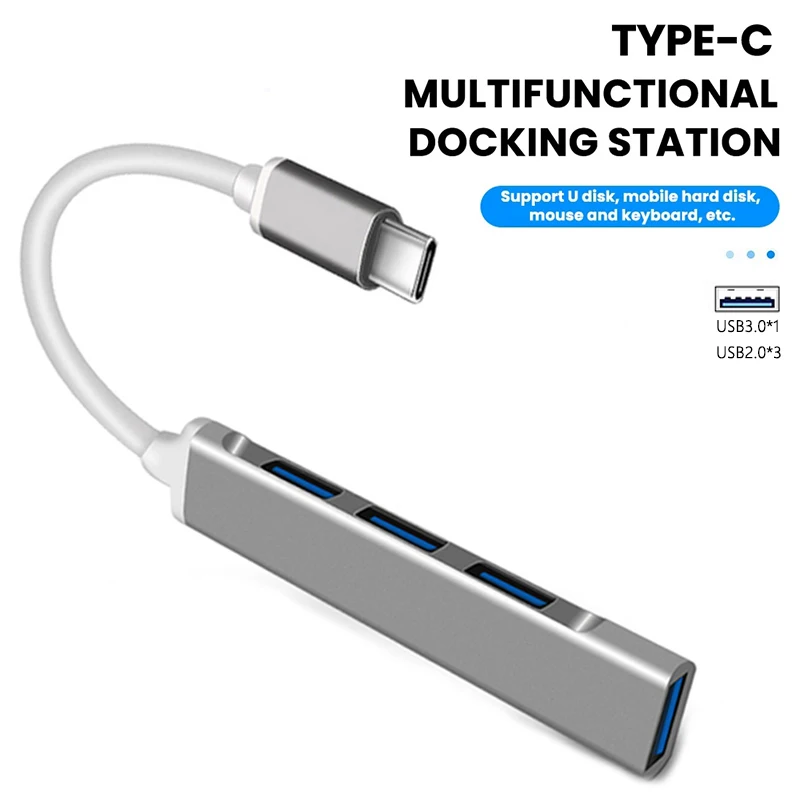 4 Port USB HUB 3.0 Type C 3.1 Multi Splitter Adapter OTG For Xiaomi Lenovo Macbook Pro 13 15 Air Pro PC USB 3.0 2.0 Port Durab