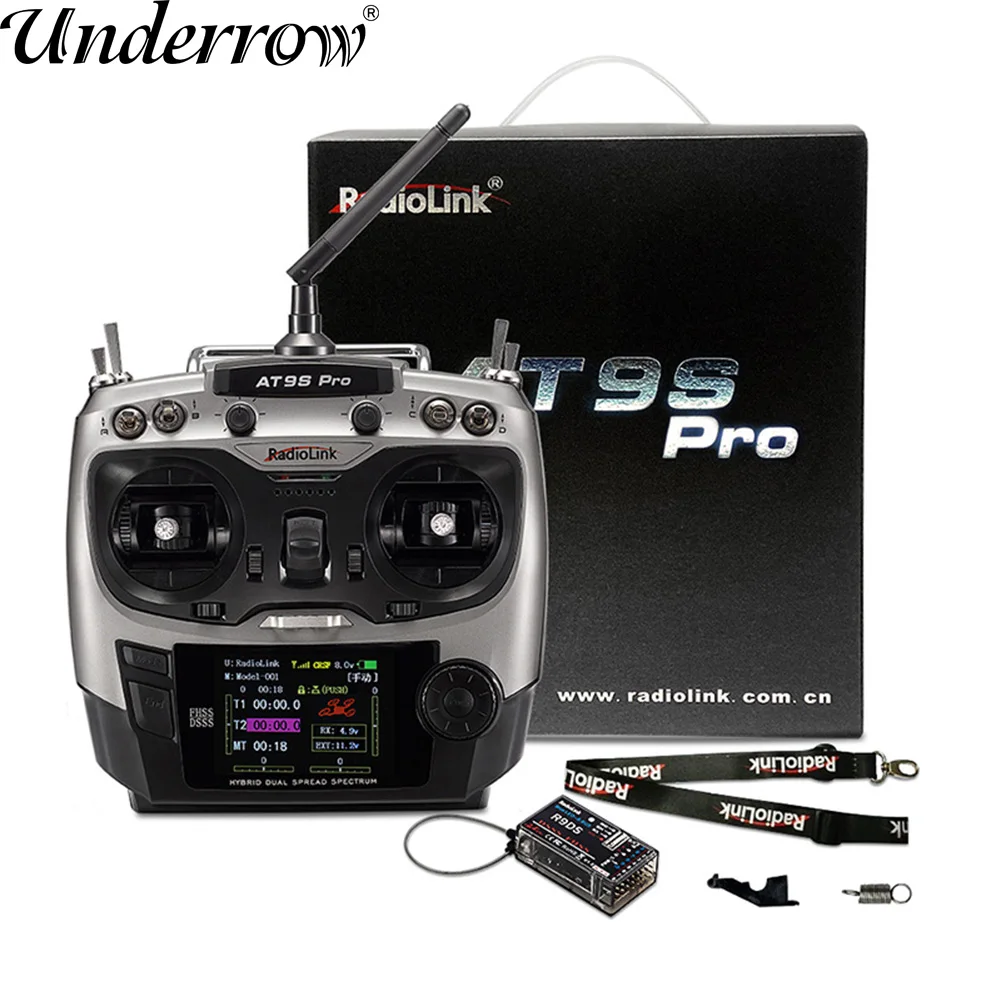 Radiolink AT9S Pro TX 10/12CH RC Radio Controller transmitter with R9DS RX 2.4G Receiver for RC FPV Racing Drone