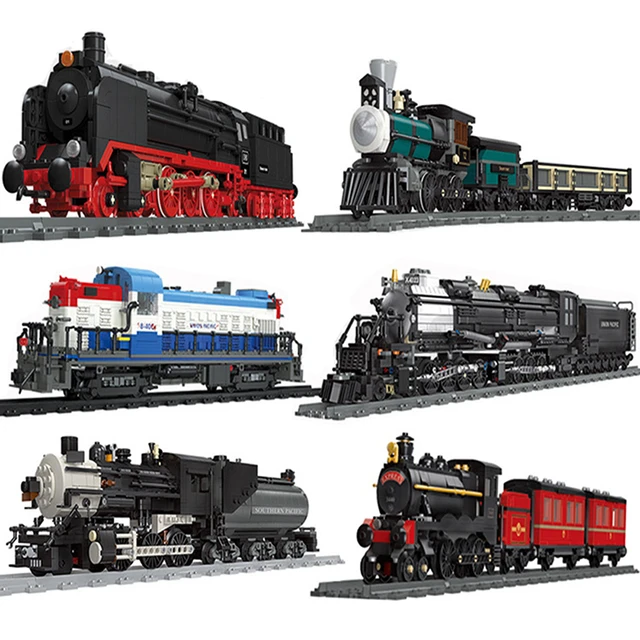 Venta de trenes de vapor Lego Modelo de la serie de trenes de bloque Conjunto de trenes de carga Lego City Sets Aliexpress