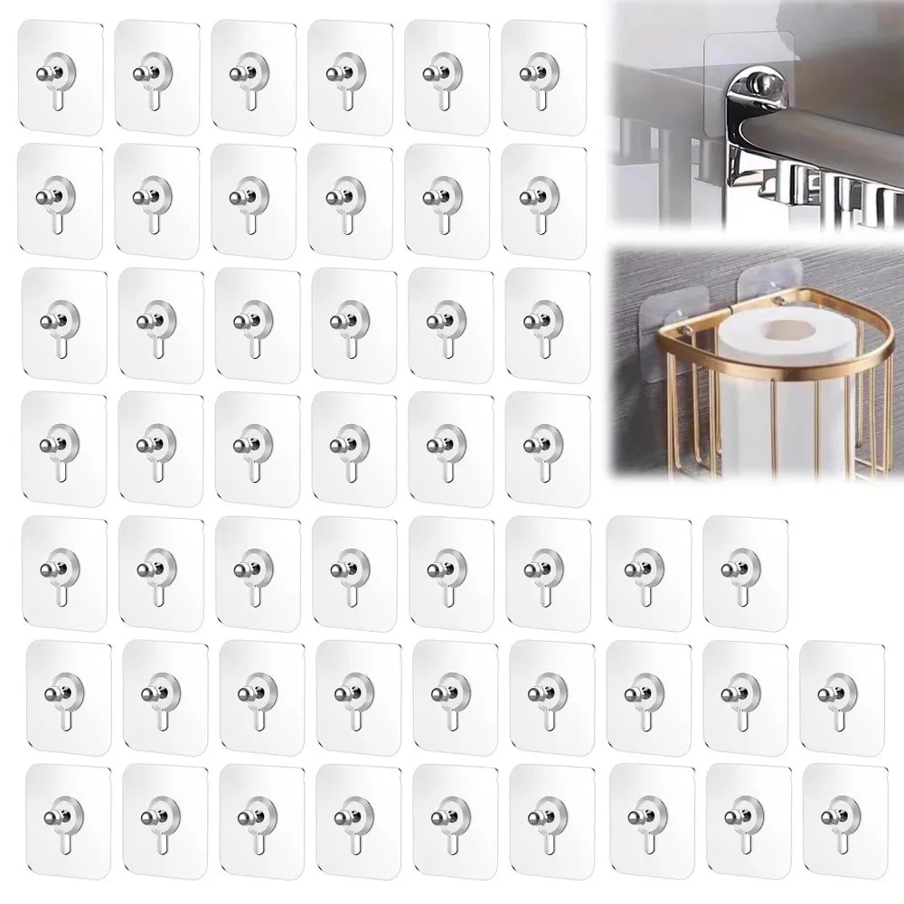 10PCS Transparent Picture Frame Hook Punch-Free Invisible Sticker Wall Mounted Hooks Non-Marking No-Trace Adhesive