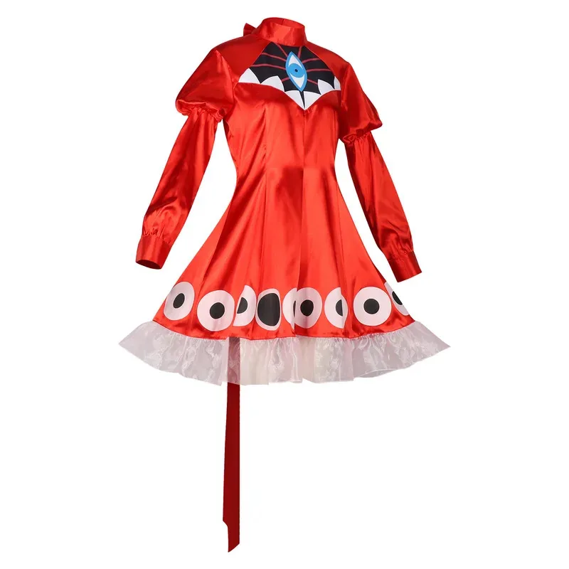 

25COSКрасное платье с волшебными глазами, карнавальный костюм, виртуальная певица, суперзвезда