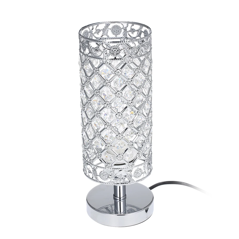 โคมไฟตั้งโต๊ะข้างเตียงโทมไชน์ คริสตัล ซิลเวอร์โคมไฟตั้งโต๊ะตกแต่งสำหรับห้องนอนห้องนั่งเล่นห้องรับประทานอาหารร้านกาแฟตู้หนังสือ