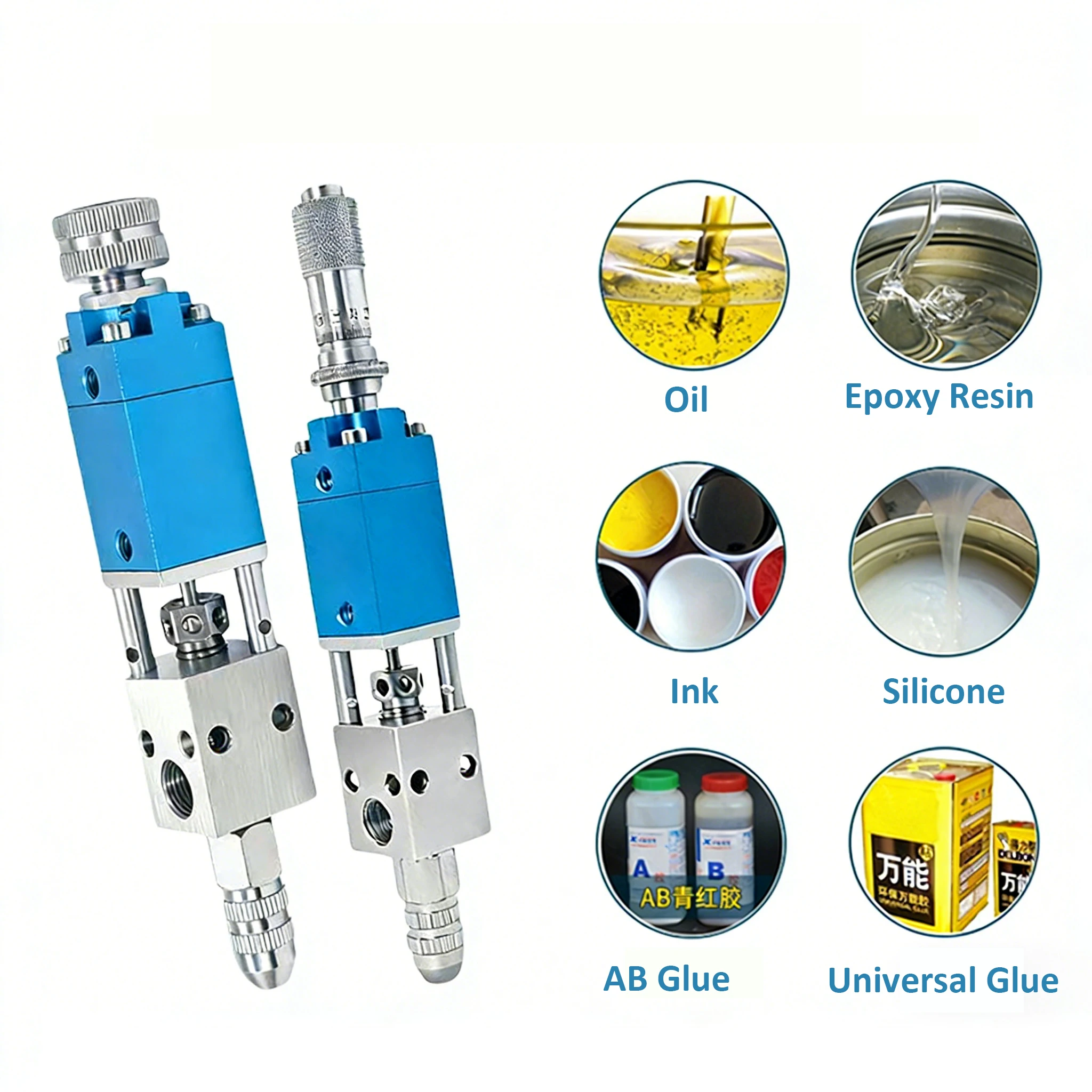 Industrial Glue Dispensing Valve ,Pneumatic Micrometer UV Glue Dispenser,Precision Thimble Type Dispensing Tool