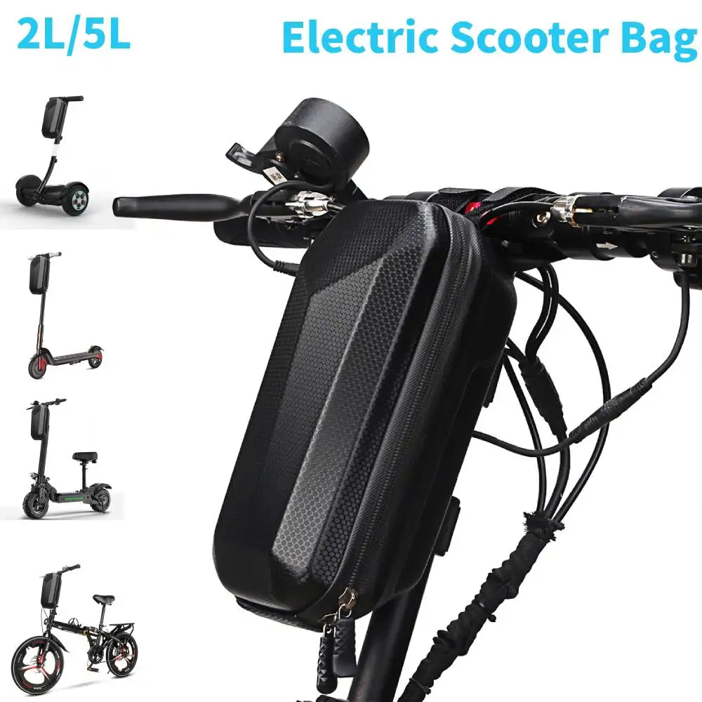 2L /5L Electric Scooter Front Bag Waterproof Folding EVA Hard Shell Bags  Bicycle Handlebar Hanging Bag Storage Accessories