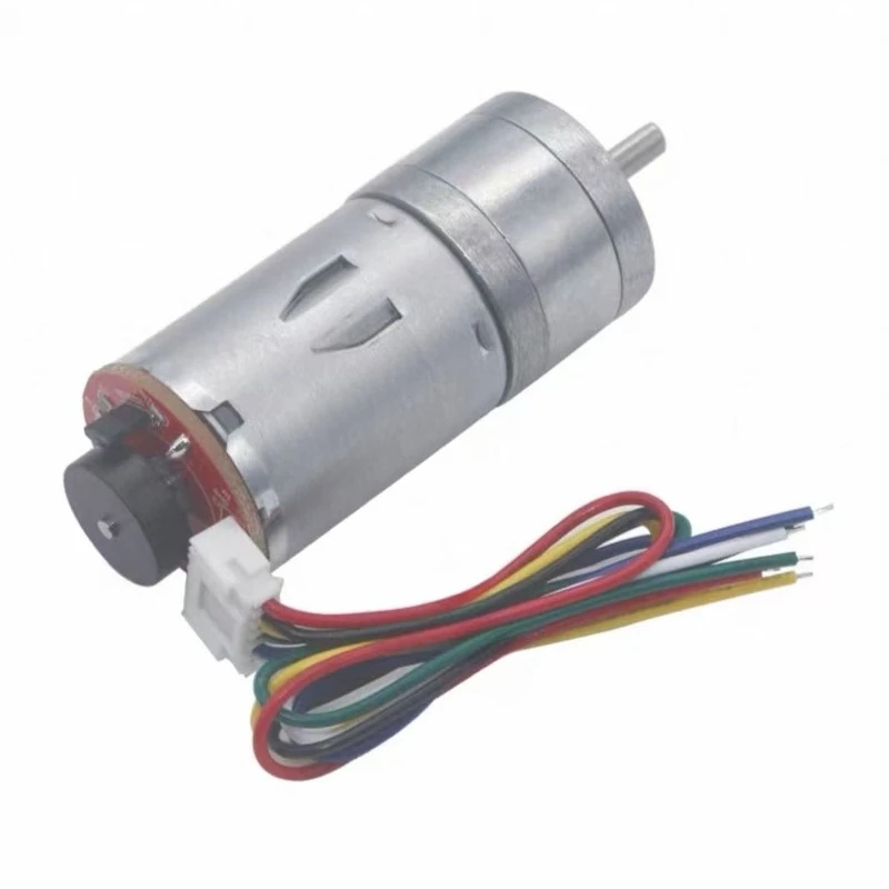 JGA25-370B DC speed reducer motor with encoder, capable of forward and reverse rotation and adjustable speed.