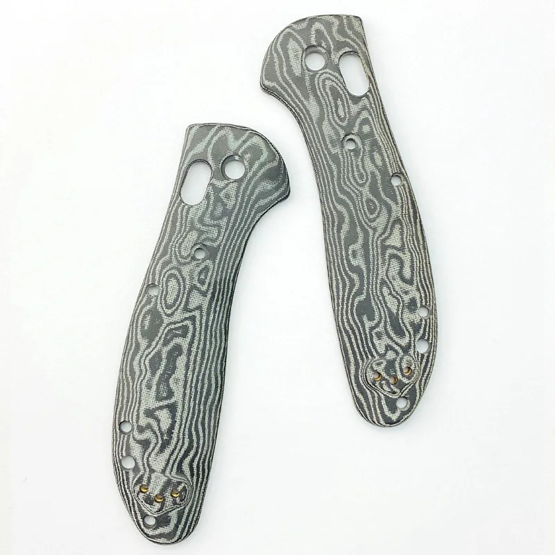 A Pair Custom Damascus Micarta Non-slip Grip Handle For Benchmade Griptilian 551 Folding Knife Shank Accessories