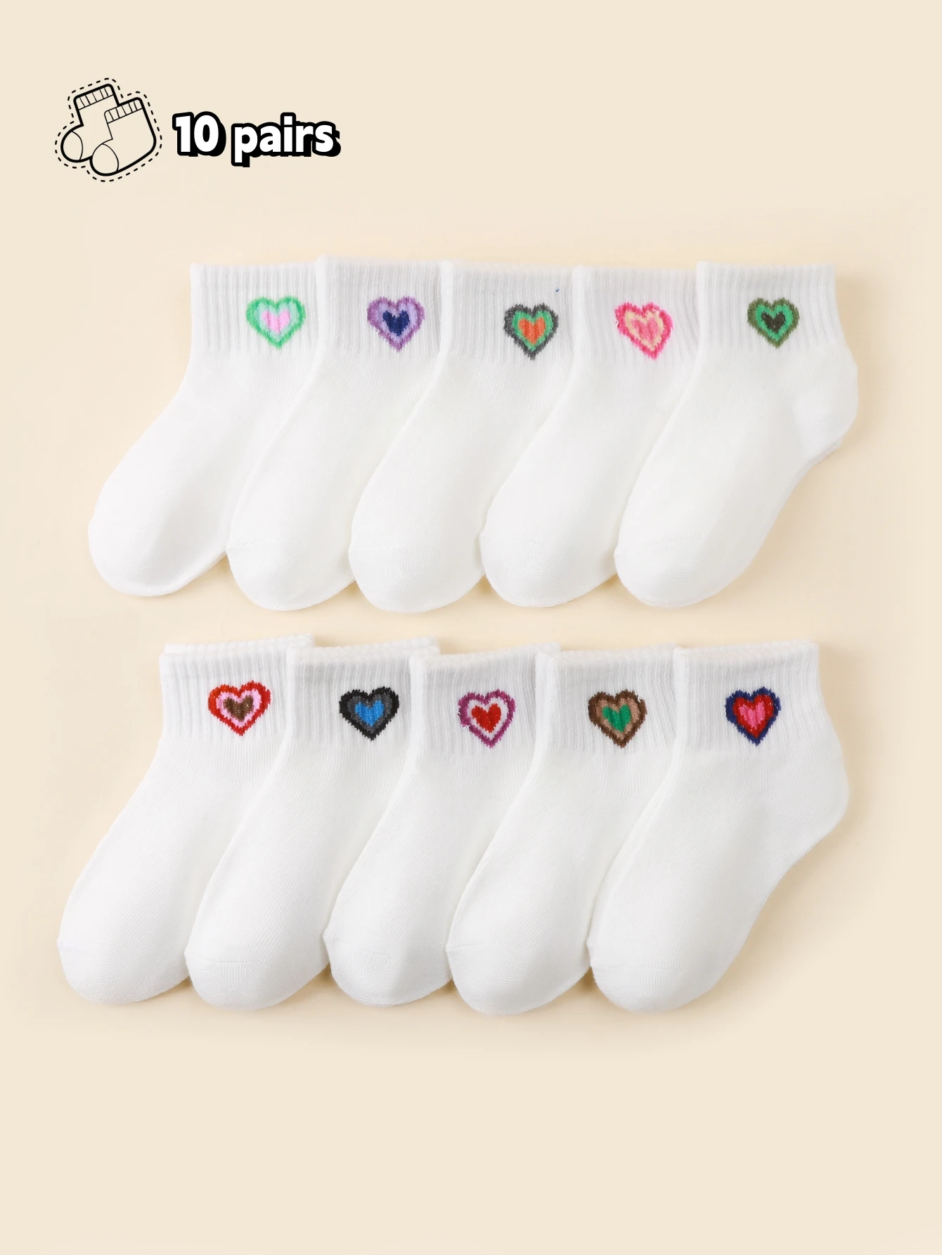 10 pairs of pure color socks for boys and girls in spring and summer, simple and fashionable, caring children's mid tube socks