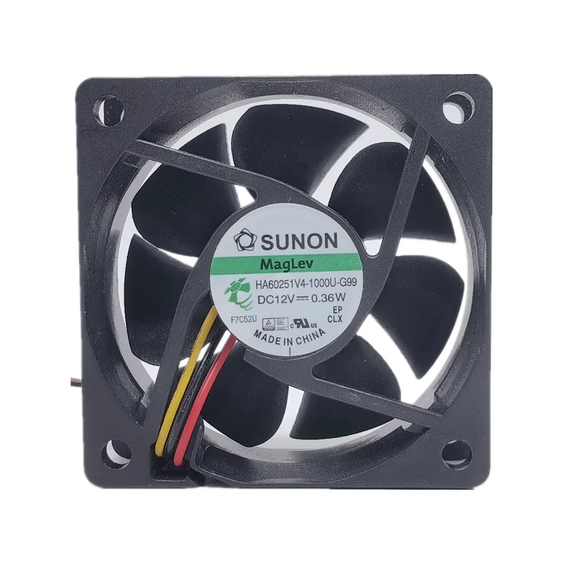 Sunon HA60251V4-1000U-G99 자기 부상 저전력 음소거 저소음 저소음 냉각 선풍기, 60mm 6025, 60x60x25mm, 12V, 0.36W, 2 개