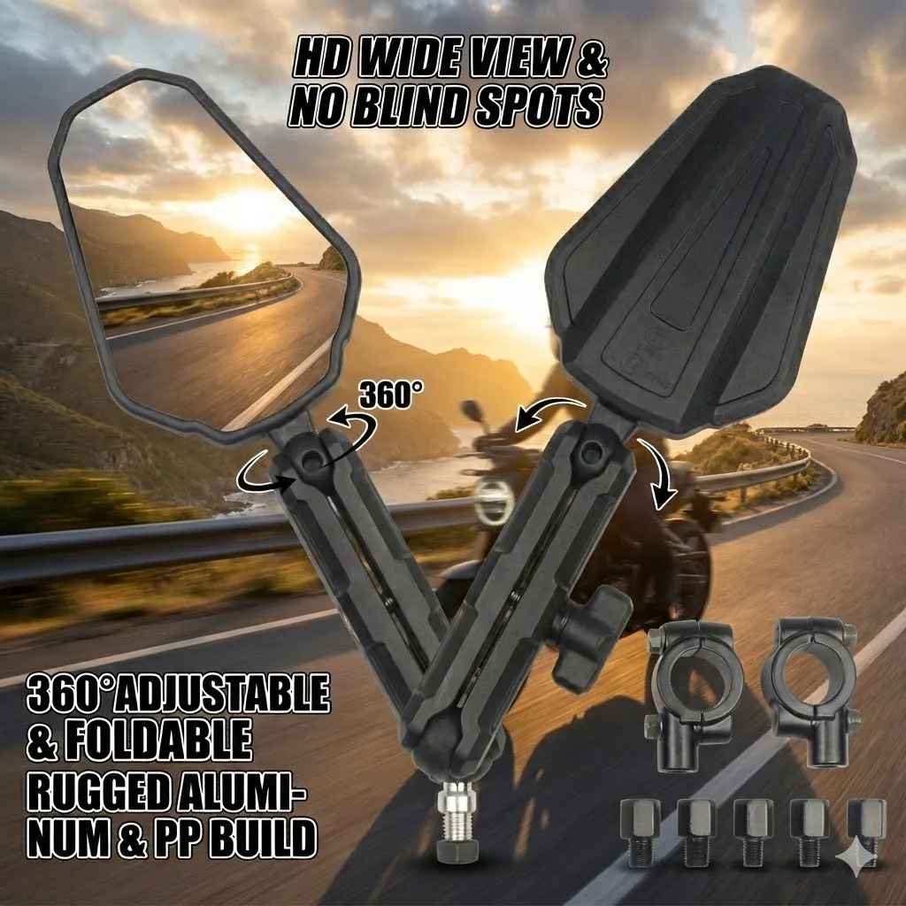 

Suitable for ITALJET CAGIVA HONDA CBR Pulsar and other brand motorcycles' rearview mirrors Street Bike ATV Snowmobile Moped