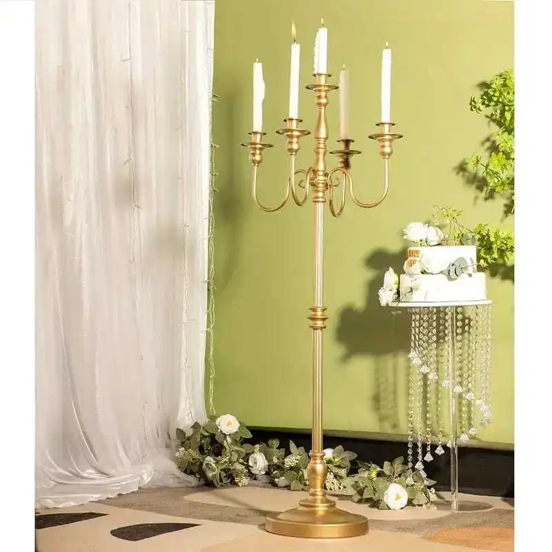 Factory Direct Compatible with Vintage Large 5 Arm Candle Holder 1.2m Floor to Floor Candle Holder Home Living Room Candle Cup