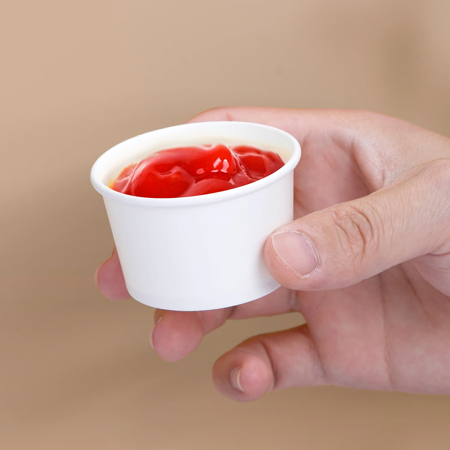 Einweg-Papierbecher für Soßen, kleine Zutatenbecher, doppelt beschichteter Kraftpapierbecher, Nussbox, Pudding-Eiscreme-Verpackungsbecher, Partykuchenbecher – Detail 4