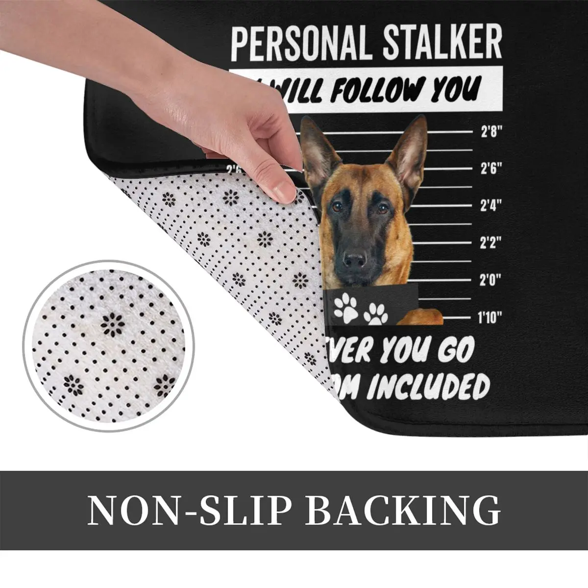 Belgian Shepherd Dog Malinois Bath Mat Pet Velvet Toilet Pad for Shower Home Entrance Anti Slip Foot Mat Bathroom Accessories