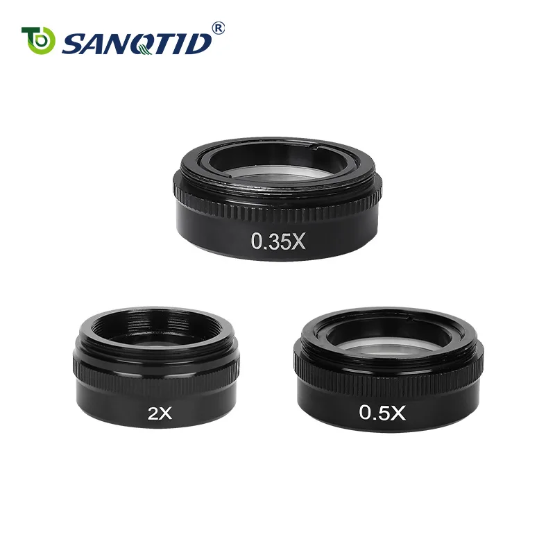 SANQTID XDS-10A Industrial electron microscope auxiliary objective lens 0.35X/0.5X/2X Dust-proof and grease-resistant 42MM Mount