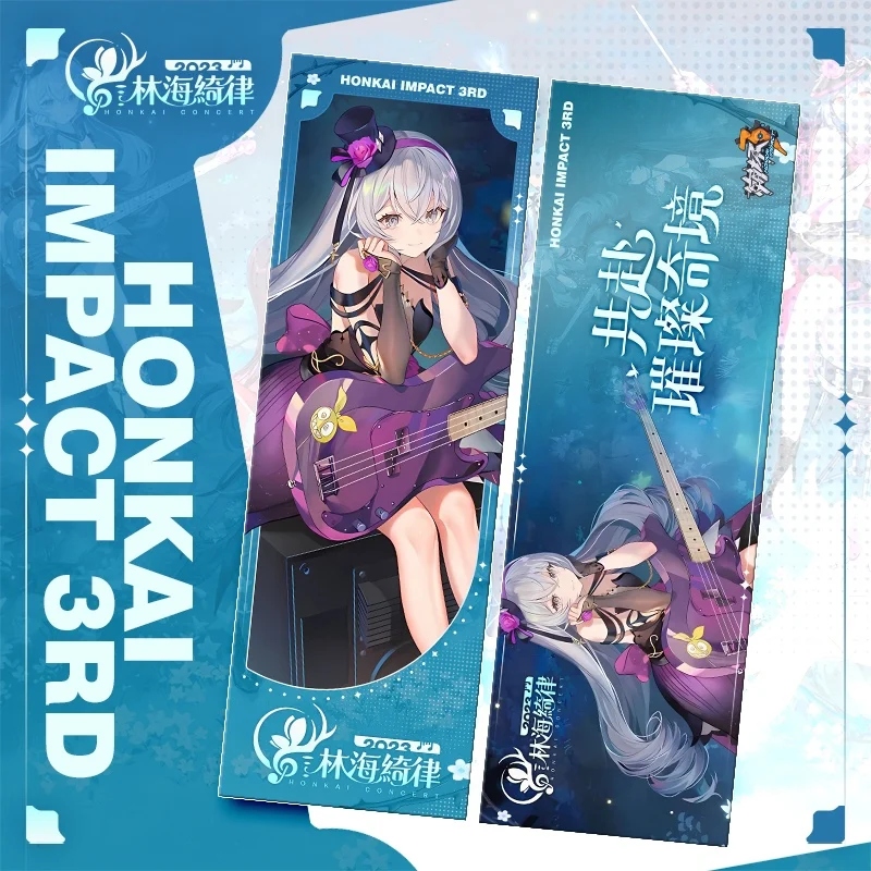 Game Honkai Impact 3 Bronya Zaychik Herrscher of Sentience Kiana Raiden Mei Seele Double bronzing Bookmark Cosplay Laser ticket