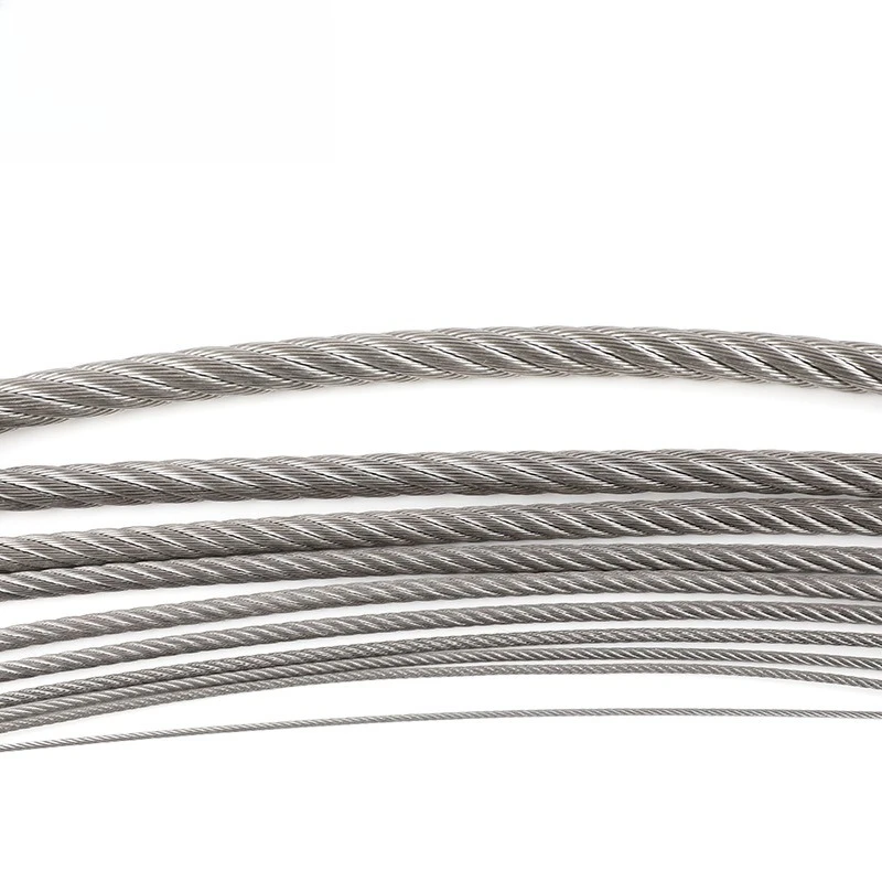 

5m 10m 0 8 4mm 7X7 7X19 304 stainless steel wire rope soft fishing lifting cable