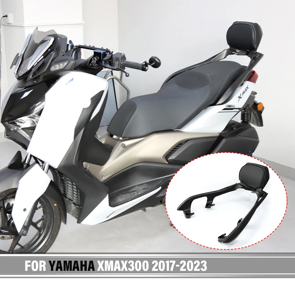 

For Yamaha XMAX300 2017-2023 Motorcycle Rear Seat Backrest With Armrest Frame Passenger Backrest Back Rest Pad 2019 2020 2021