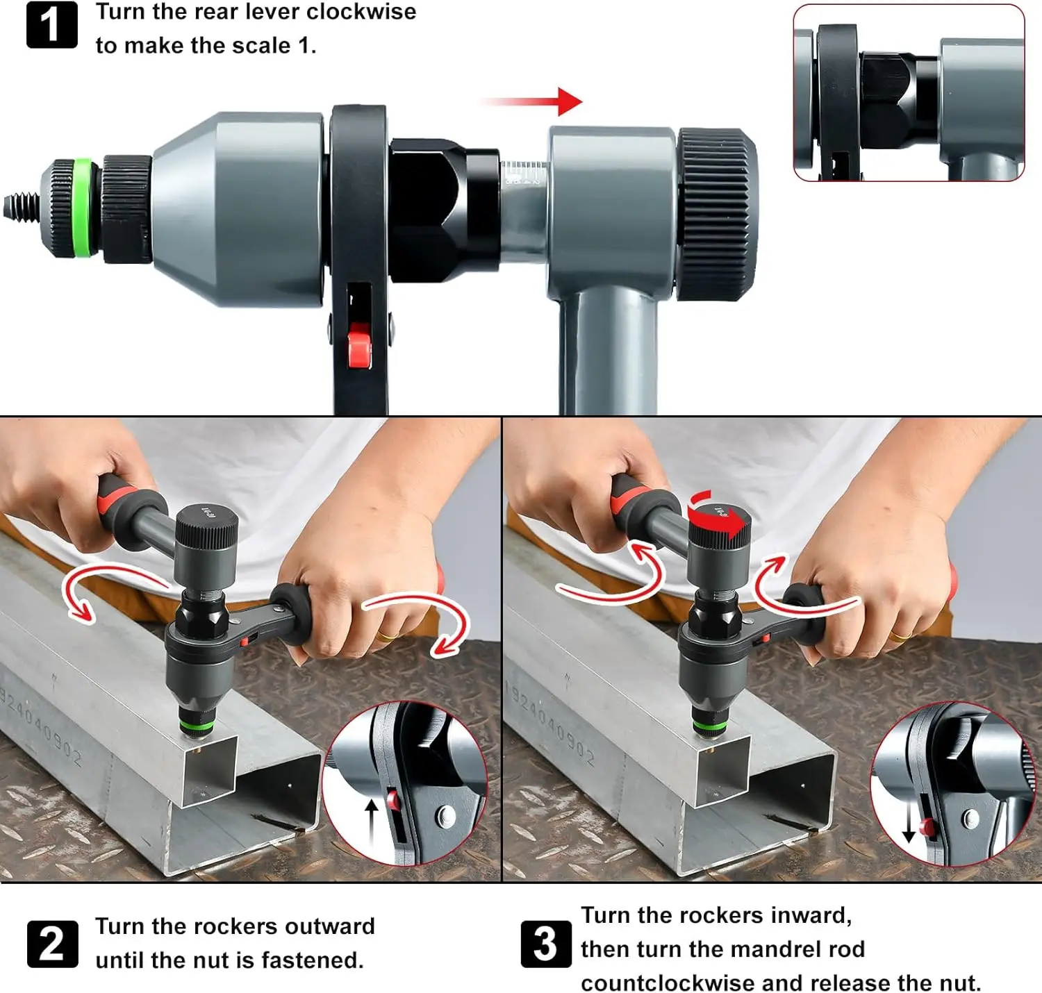 Upgraded Rivet Nut Tool Kit with 10 Metric & SAE Mandrels, 100 Pcs Rivnuts, Rugged Case