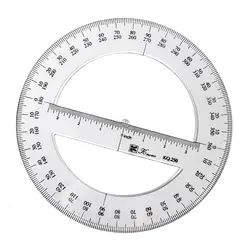 학생용 눈금자 각도 360 도 각도기, 수학 규칙 원 각도기, 학교 건축 드로잉, 9.8 인치 기하학