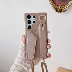 Crossboby Phone Case for Samsung Galaxy S25 S24 S22 Ultra Plus S23 FE A16 A06 A26 A36 A56 A15 A25 A35 A55 A54 With Card Holder