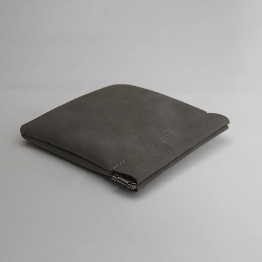 Automatic Spring Open Small Storage Pouch Self-Closing Suede Cable Organizer Self Sealing Pouch