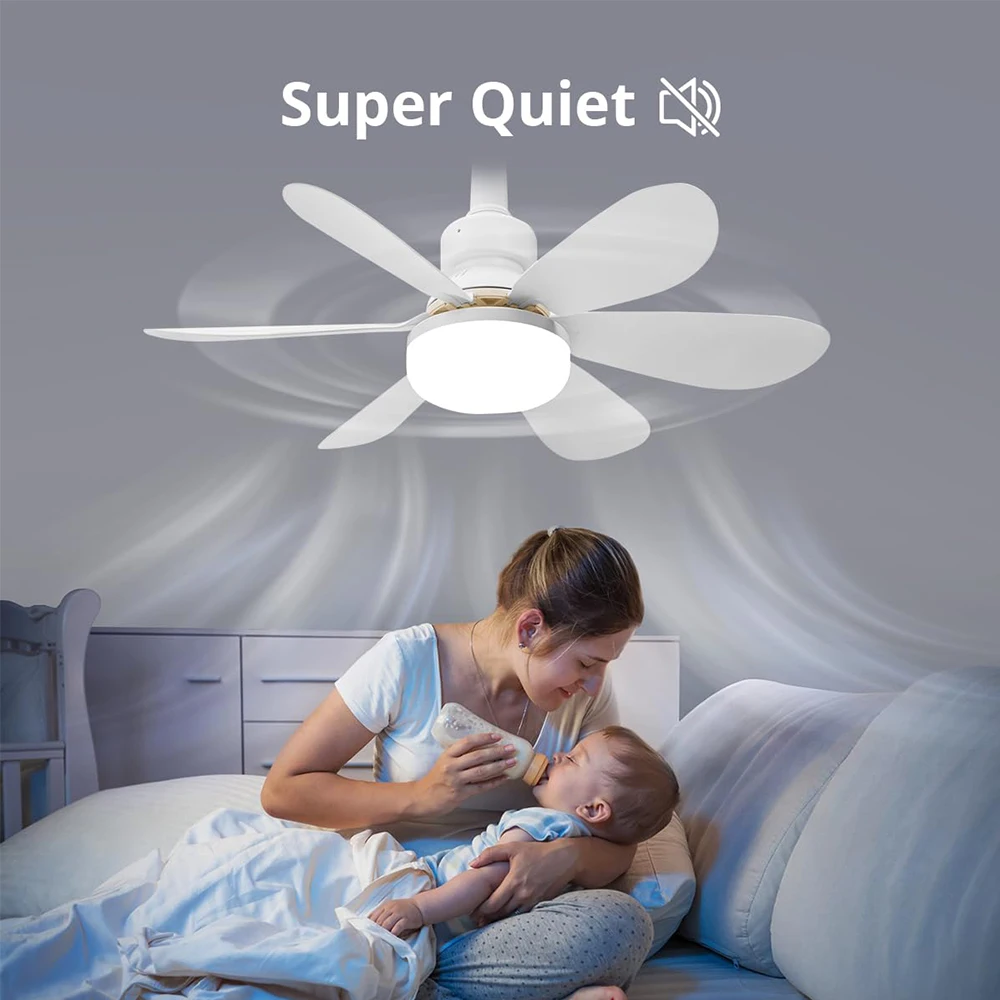 Presa ventilatore da soffitto luce 40W lampada da soffitto a vite fancon ventilatore a presa E27 remoto con LED per bagno camera da letto Kitchenfor