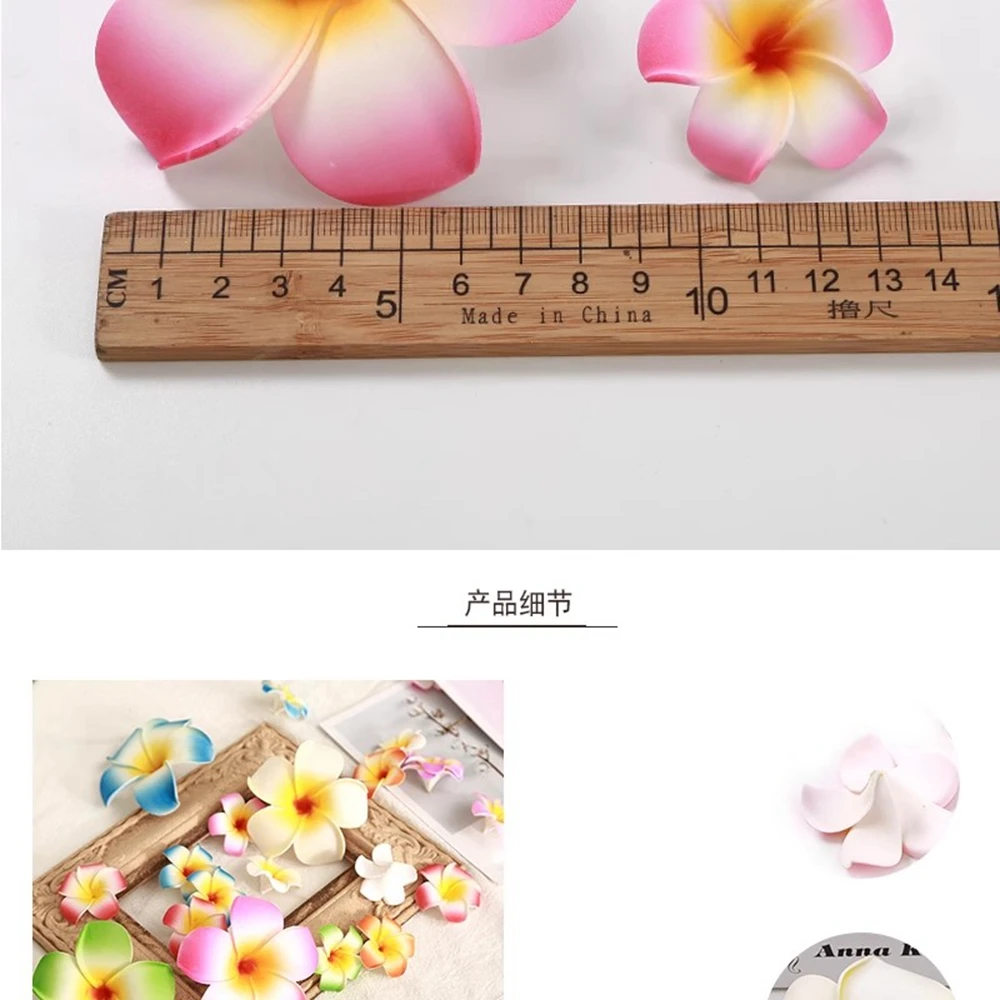 10 teile/los 4/5/6/7/8 cm Plumeria Hawaiian Schaum Frangipani Künstliche Blume Kopfschmuck Blumen hochzeit Party Dekoration – Detail 3