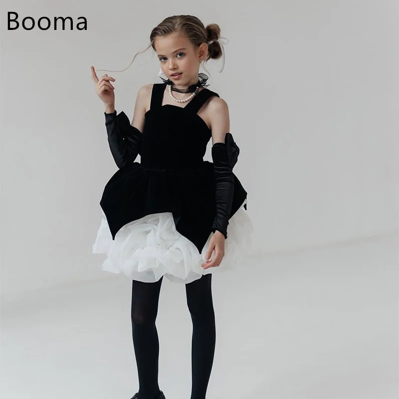 

Booma A-Line Flower Girl Dresses Girls Wedding Party Dresses Pleat Spaghetti Straps Ball Gowns Customized