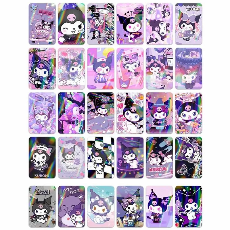 30 قطعة بطاقات الليزر مزدوجة الجوانب الكرتون كول-u-omi كيتي القط كول الاطفال اللعب هواية المقتنيات ألعاب بطاقات الصور جمع لعبة