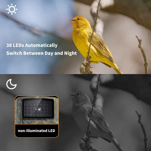 Imagen 2 del producto Cámara de rastreo de caza 1080P, 16MP, impermeable, visión nocturna infrarroja, disparador activado por movimiento para monitoreo y exploración de vida silvestre