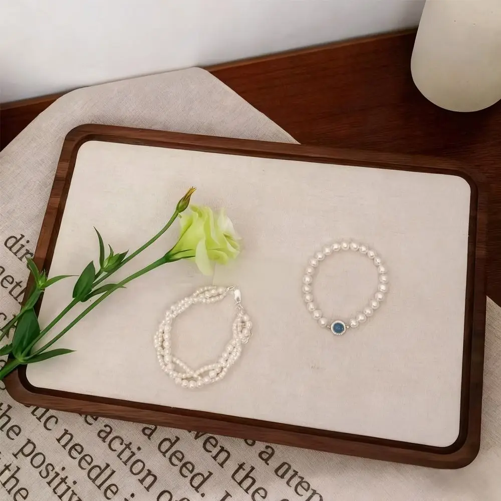 

Деревянный поднос для ювелирных изделий цвета ореха, ретро-дизайн, поднос для демонстрации колец из цельного дерева, минималистичный стиль, деревянный поднос для демонстрации материалов