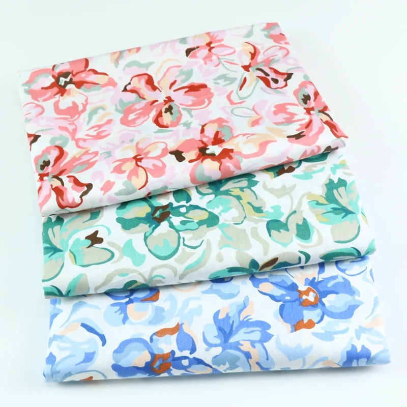 160x50cm Pastoral Rose Cotton Print Beautiful Pure Twill Fabric Four Piece Home Textiles Set Clothing
