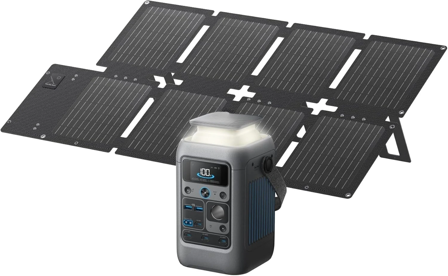 

C300 DC Power Bank Station and 60W Solar Panel, 288Wh Portable Power Station, LiFePO4 Battery, 300W Solar Generator