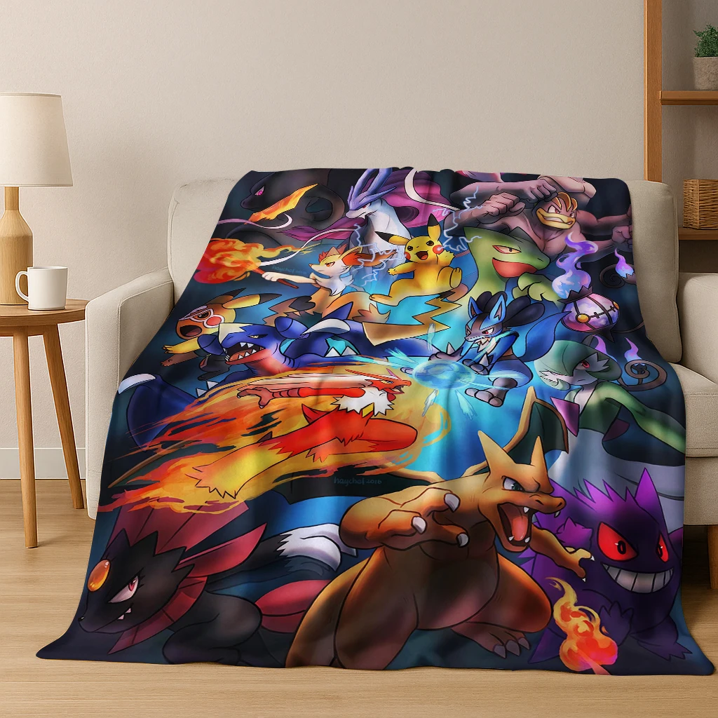 البوكيمون بيكاتشو الكرتون الفانيلا بطانية الاطفال لينة للمنزل غرفة نوم غرفة مكيفة مكتب السفر التخييم نزهة