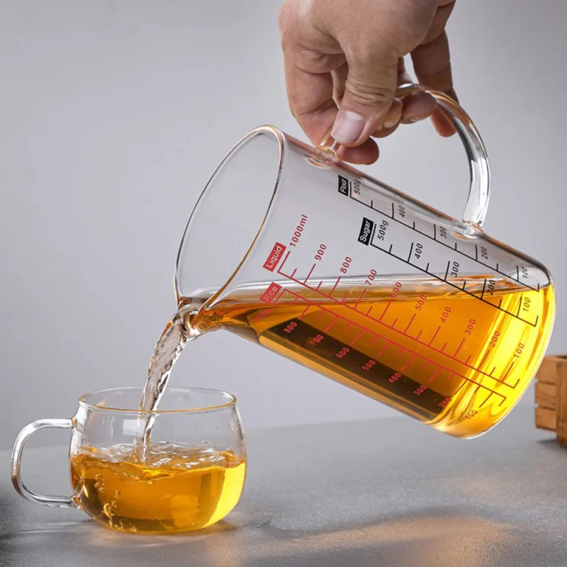 

400/500/600/1000 мл Прозрачный мерный стакан с крышкой для молока и воды