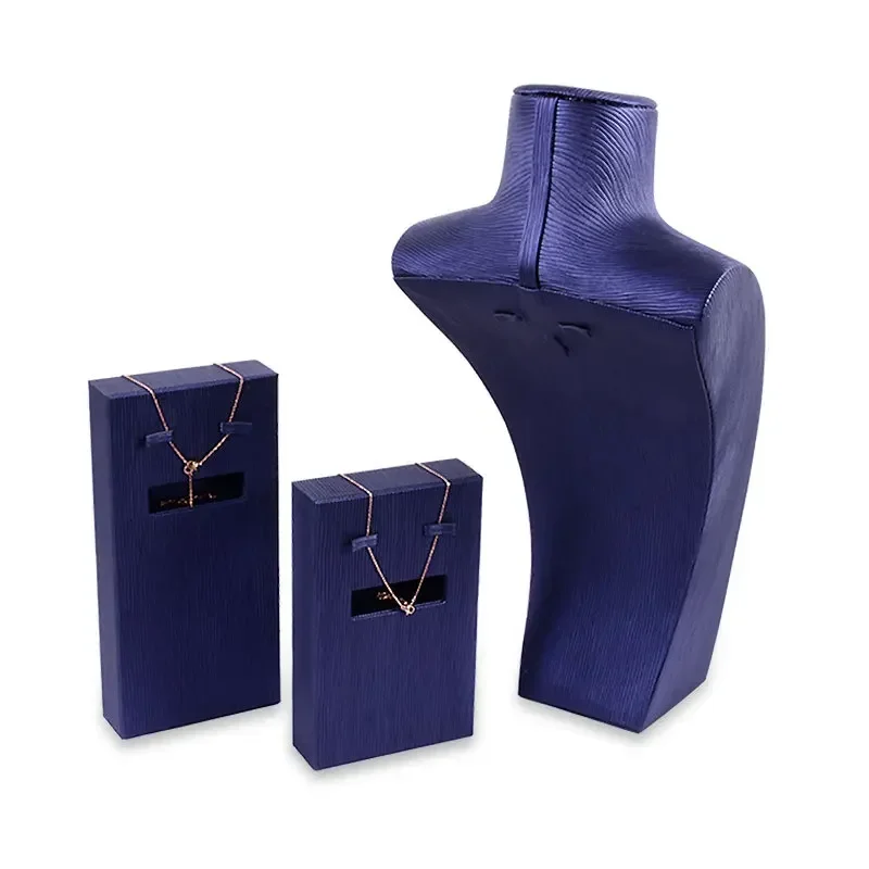 Royal blue ring, earrings, necklace, jewelry rack, high-end window counter display