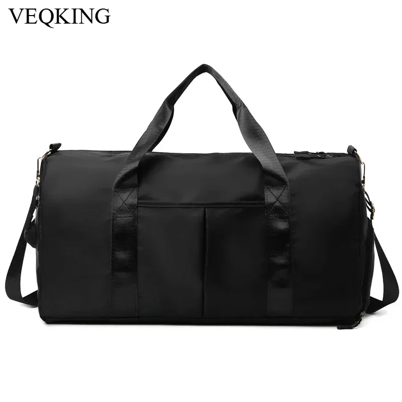 VEQKING Large Capacity Athletic Bags, Dry Wet Seperation Sports Bags, Crossbody Travelling Bag, Shoe Compartment Gym Fitness Bag