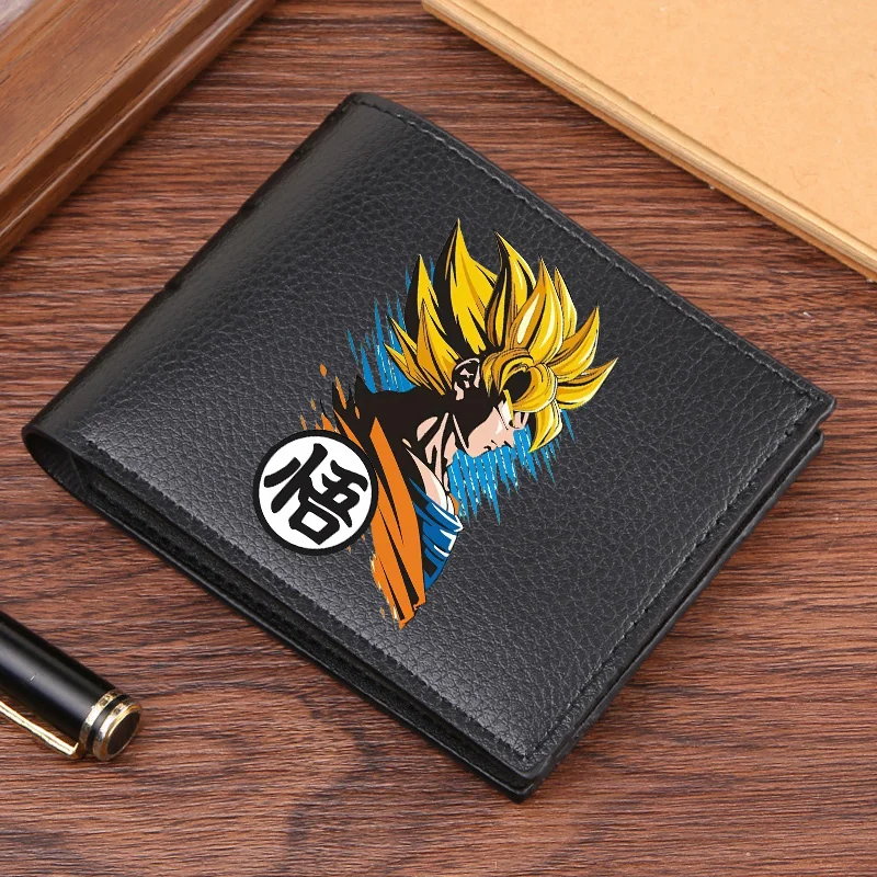 Dragon Ball Geldbörse für Herren, Anime-Druck, Kurze Faltbare Brieftasche, Cartoon-Kartenhalter, Münzbörse für Jungen, Modische Fototasche, Geburtstagsgeschenk