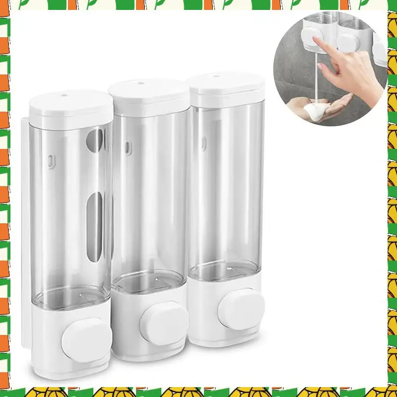

Professional Tool Shower Soap Dispenser Wall Mounted Shower Shampoo Dispenser 3 Chamber Shower Dispenser