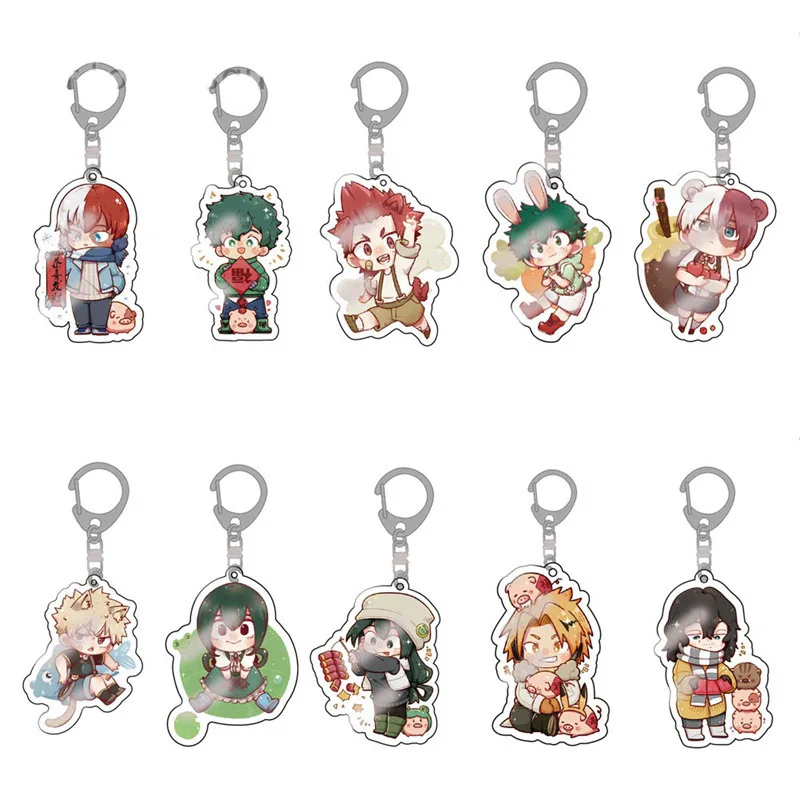 All Might Deku Endeavour Hawks Popular Anime Secondary Peripheral Acrylic Keychain Cute Backpack Pendant Comic Exhibition Gifts