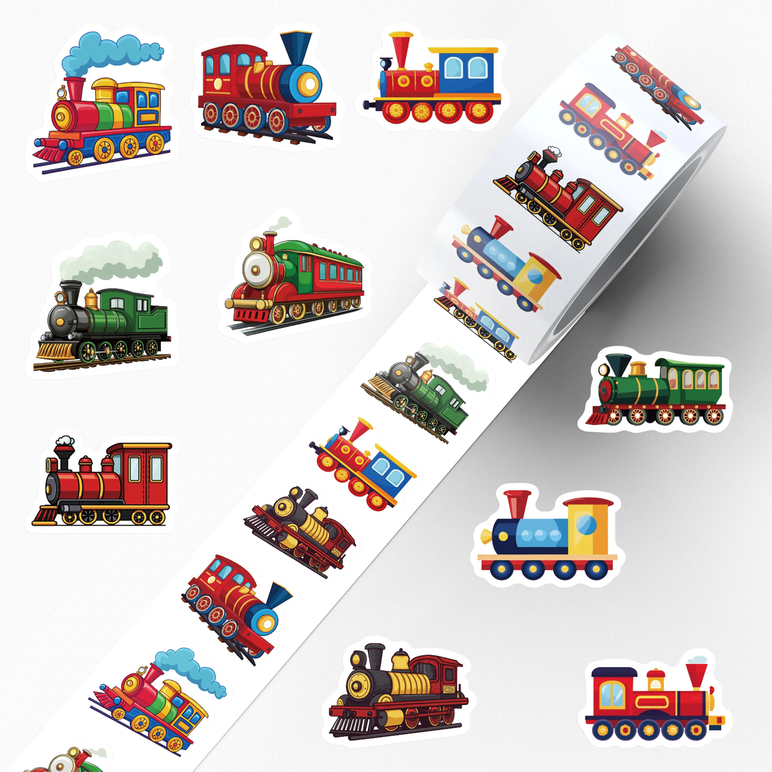 500pcs Cartoon Train Roll Stickers Decals For Laptop Suitcase Refrigerator Wall DIY Graffiti Aesthetic Stickers Creative Gifts