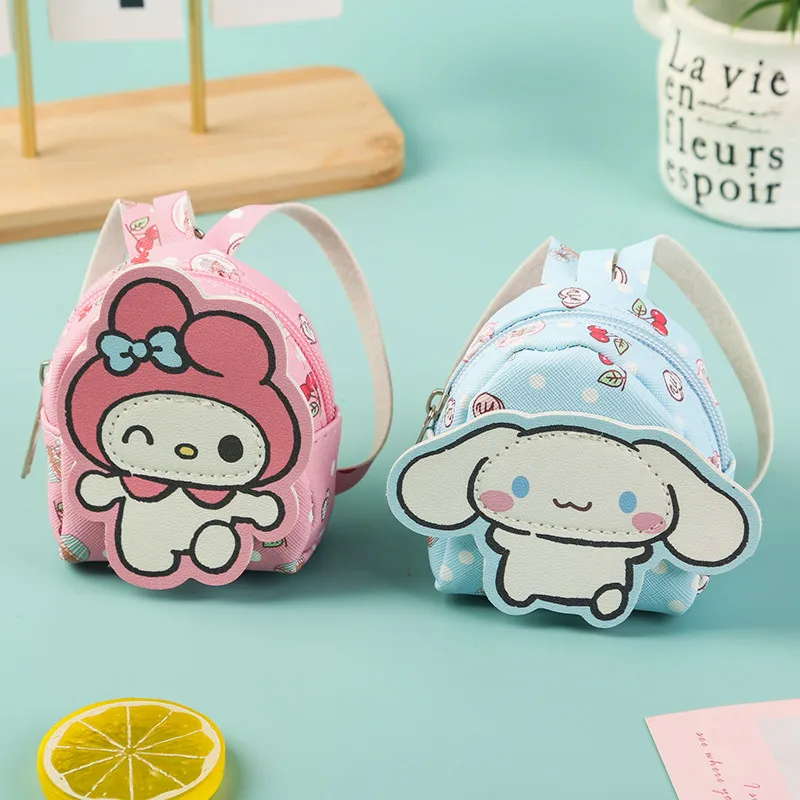 Sanrio Cartoon Around Kuromi My Melody Hello Kitty Cinnamoroll Styling Headphones Change Storage Bag Key Pendant