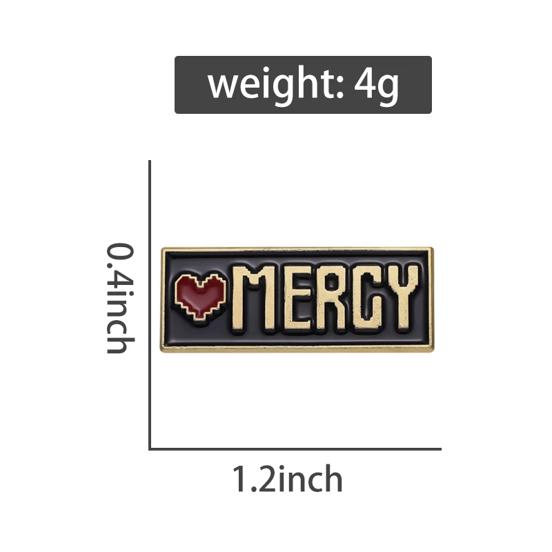 Red Heart Mercy Badge spille smaltate Undertale Game spille collare distintivo con risvolto zaino in metallo accessori per gioielli regalo per amico