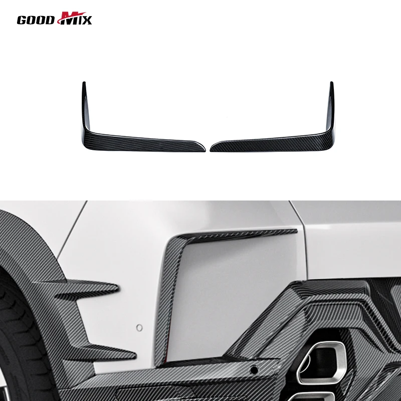 Paktechz Prepreg Dry Carbon Fiber Body Kit Rear Canards Bumper Trims Aero Part for BMW XM G09 2022 -