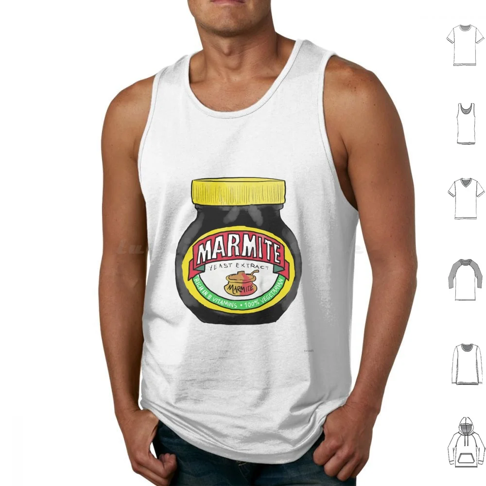 

Marmite Tank Tops Print Cotton Marmite Veggiemite Yeast Extract British British Food British Icon