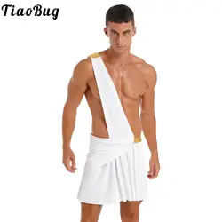 Mens Toga kostüm mitoloji antik yunan Caesar roma cadılar bayramı partisi Cosplay süslü elbise Up tanrı Spartan savaşçı rol oynamak Robe