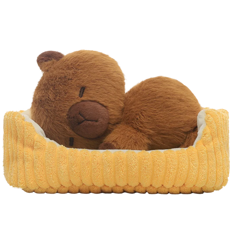 Capibara tumbado de alta calidad, gato negro, zorro en nido, animales de peluche de dibujos animados súper lindos, peluche de peluche para niños, regalo de cumpleaños