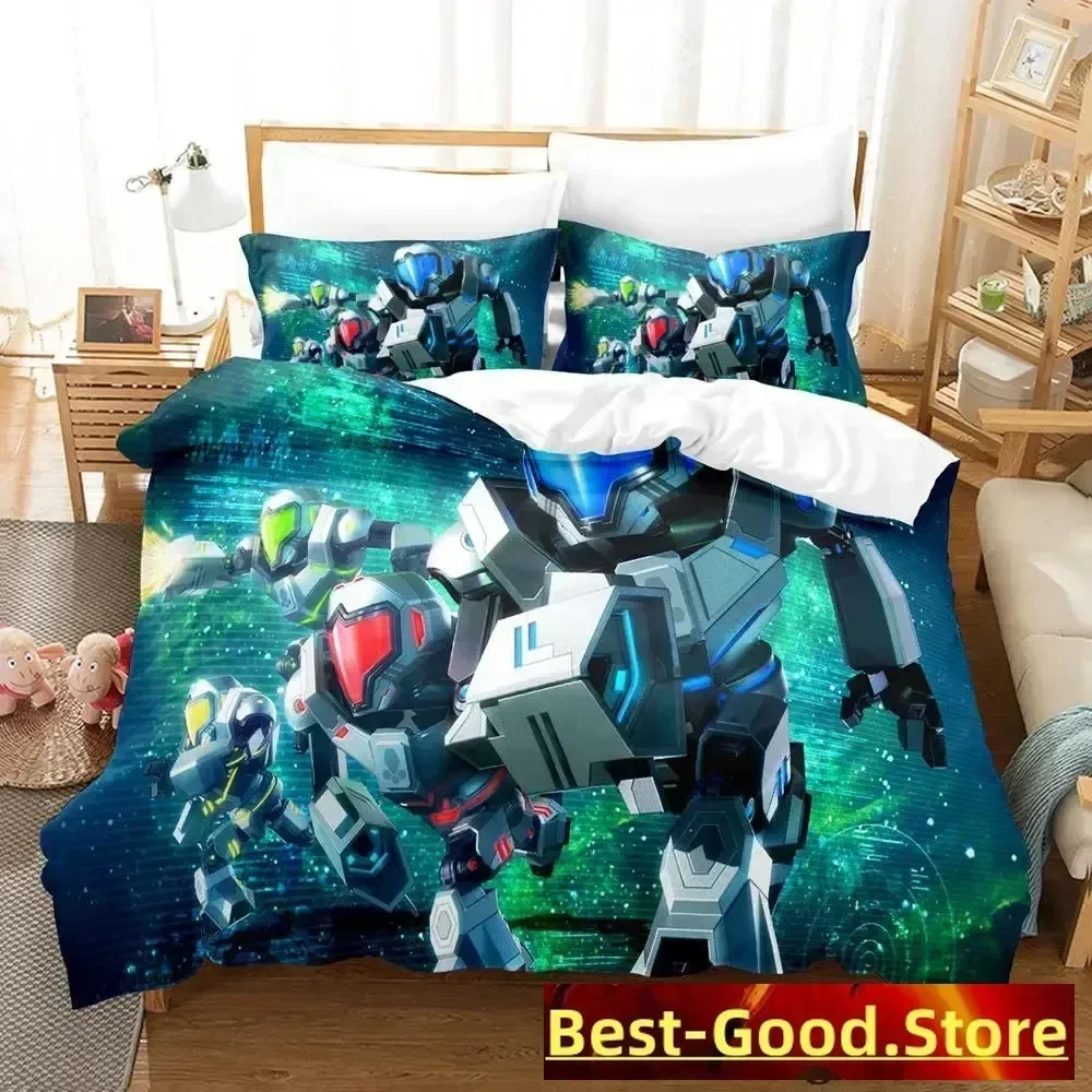 New Metroid Prime Bedding Set Single Twin Full Queen King Size Bed Set Adult Kid Bedroom Duvetcover Sets Anime parure de lit Bed
